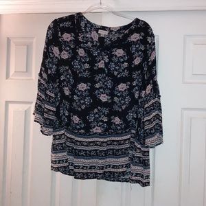 Floral shirt, 3/4 sleeves